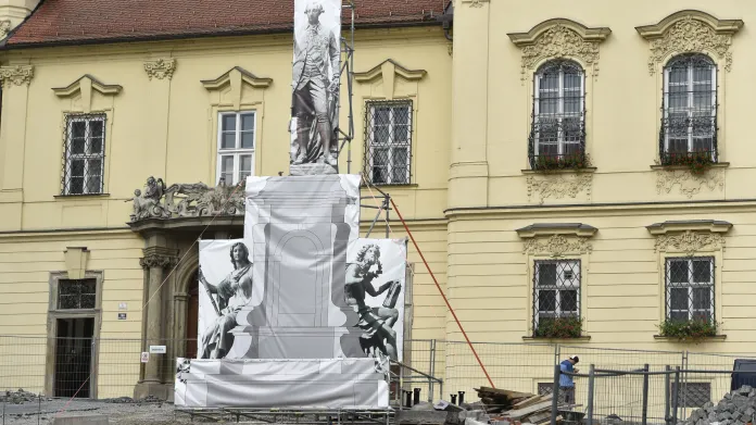 Maketa sochy Josefa II. na Dominikánském náměstí