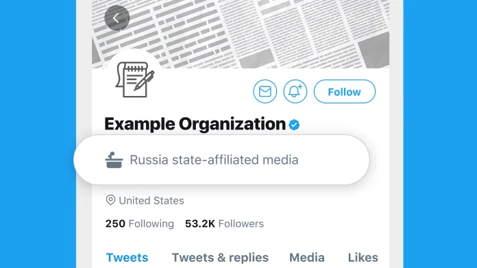 Takto Twitter označil ruská státní média