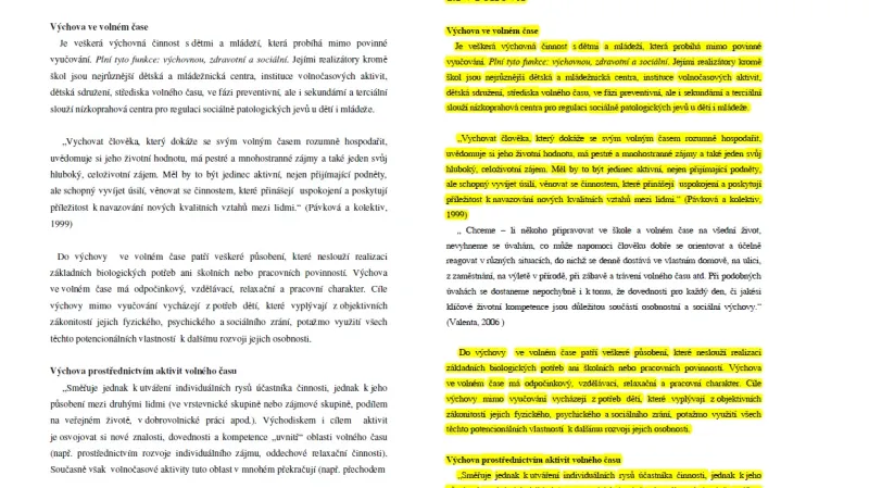 Strana 9 práce Marie Doležalové (vlevo) a Petra Krčála (vpravo)