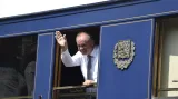 Andrej Kiska v historickém vlaku