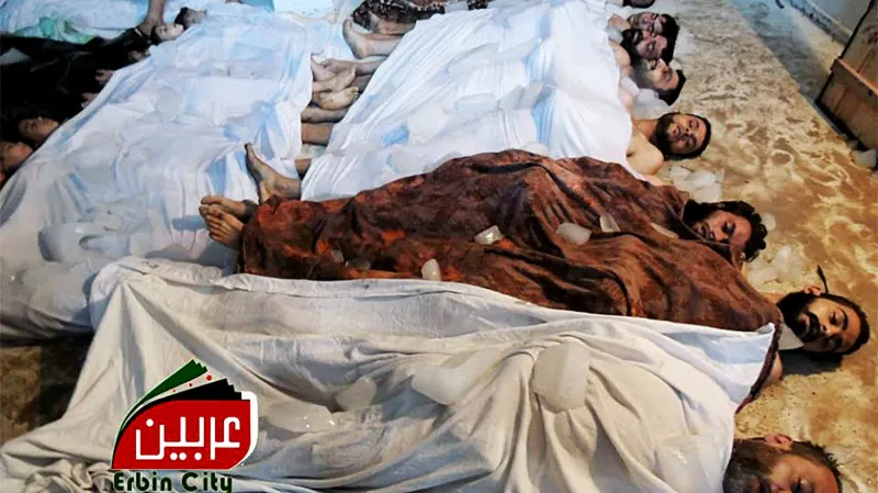 Amatérské záběry obětí útoku na předměstí Damašku