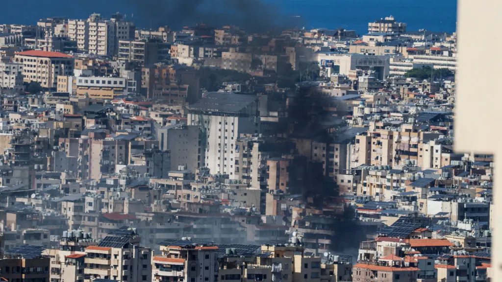 Následky izraelského útoku v Bejrútu