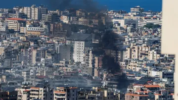 Následky izraelského útoku v Bejrútu