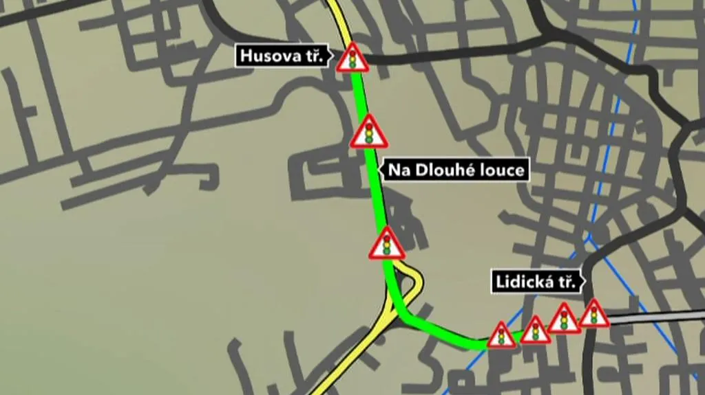 Semafory na komunikaci Dlouhá louka