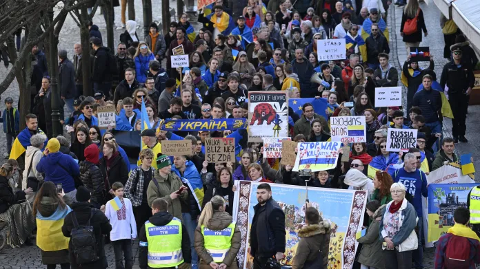 Pochod v Praze v rámci Dne za Ukrajinu