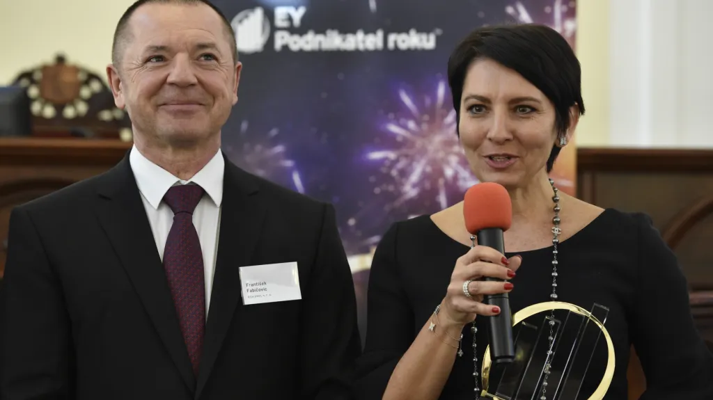 Radka Prokopová a František Fabičovic z firmy Alca plast (na snímku při únorovém vítězství v Jihomoravském kraji)