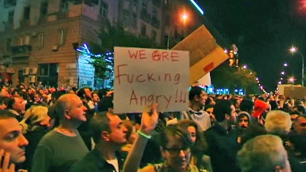 Protesty proti týrání vězňů v Gruzii