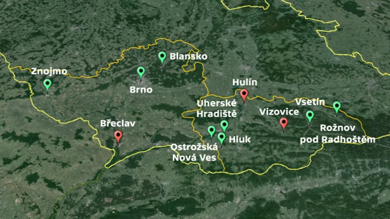 Mapa měst, které poskytují půjčky svým občanům
