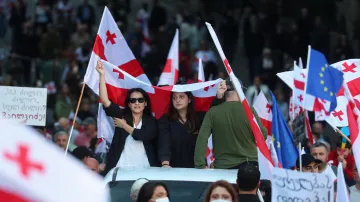 Demonstrace v Tbilisi 4. října 2025