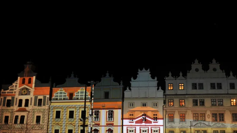 Zkouška videomappingu na zahájení Plzeň 2015