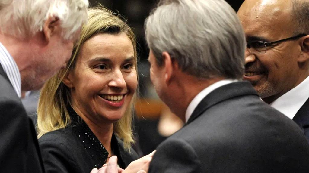 Federica Mogheriniová na schůzce ministrů zahraničí EU k Ukrajině