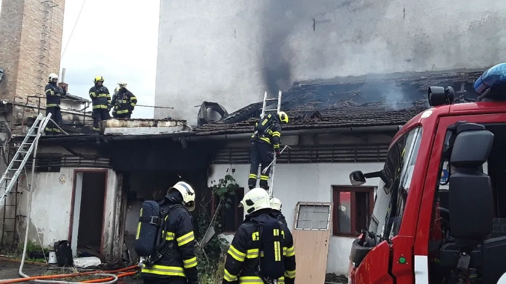 Požár v Brně v ulici Rumiště