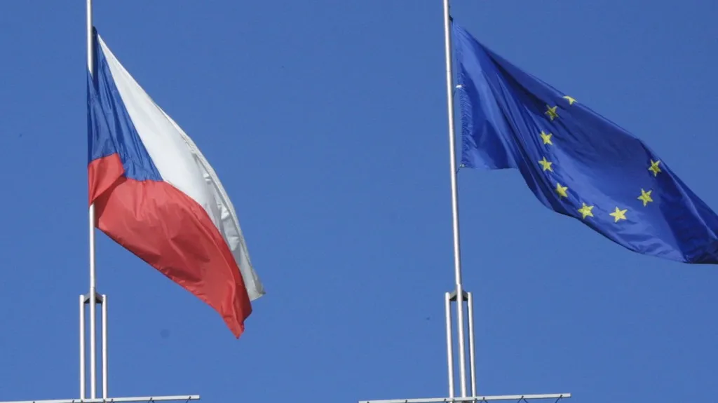 Vlajka ČR a EU