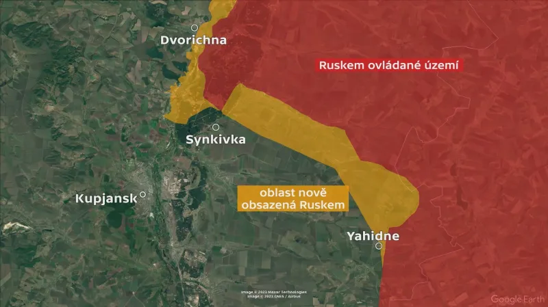 Oblast obsazená Ruskem u Kupjansku