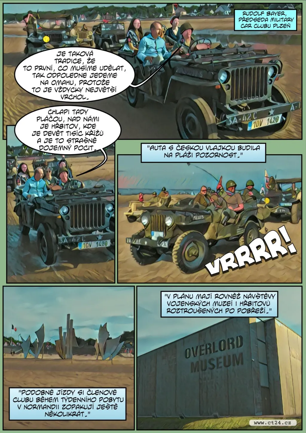 Komiks: Češi na výročí vylodění v Normandii