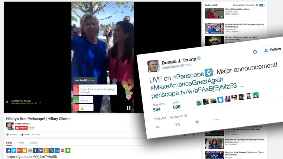 Periscope jako součást předvolebního boje v USA