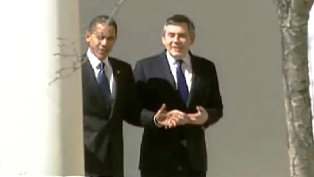 Barack Obama a Gordon Brown