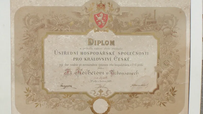 Diplom pro chřest z Trboušan