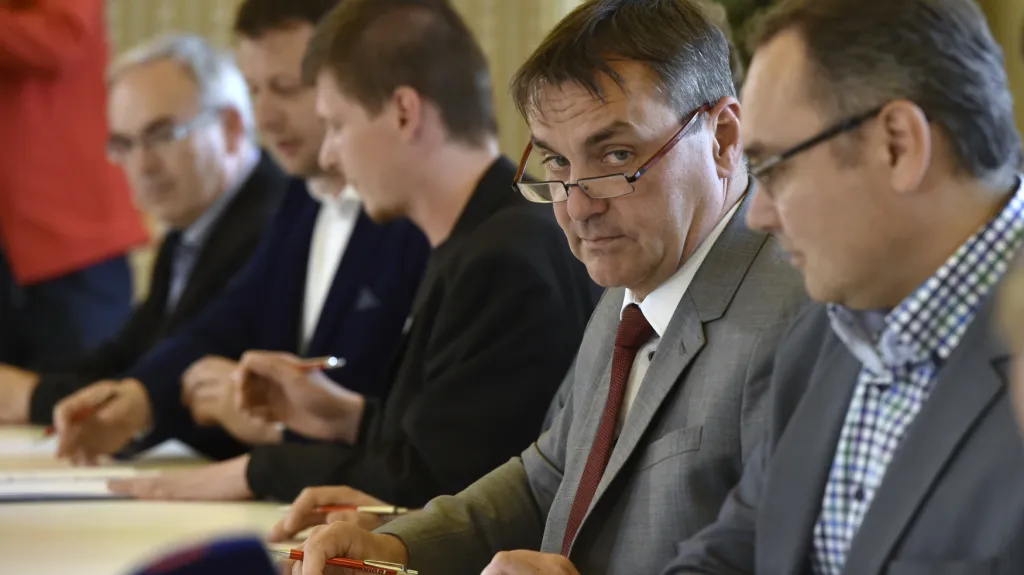 Vedení města Brna při podpisu koaliční smlouvy