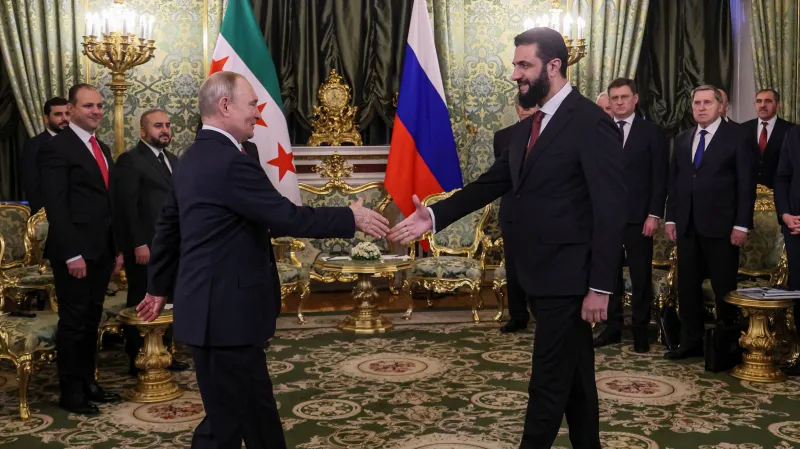 Vladimir Putin a Ahmad Šará