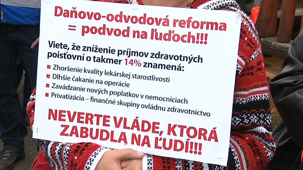 Demonstrace slovenských odborářů