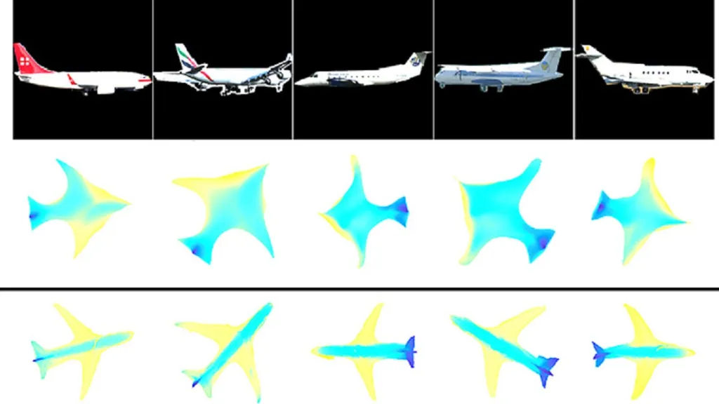 Počítač vizualizuje 2D předměty