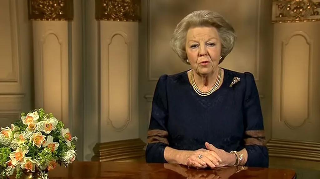 Královna Beatrix při posledním projevu k národu