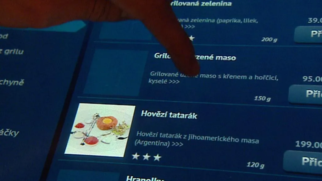 Objednávka skrz iPad