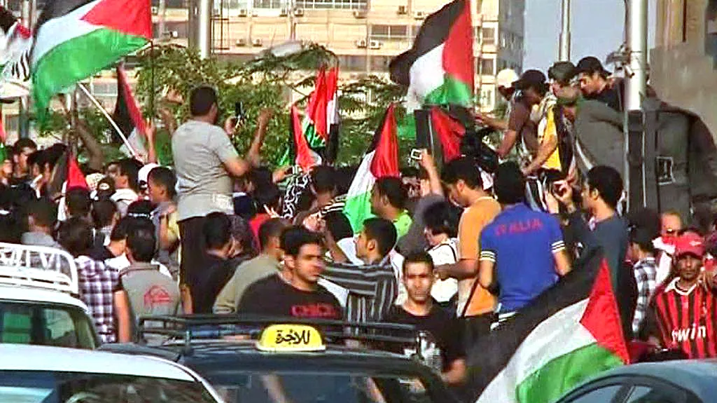 Propalestinské demonstrace v Egyptě