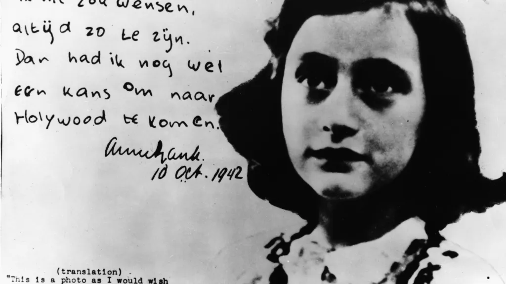 Anne Franková (12. 6. 1929, Frankfurt nad Mohanem – únor 1945 koncentrační tábor Bergen-Belsen). Jako dívka z německé židovské rodiny ukrývající se před nacisty v zadním traktu jednoho domu v Amsterdamu za druhé světové války si psala deník, který ji po smrti proslavil.