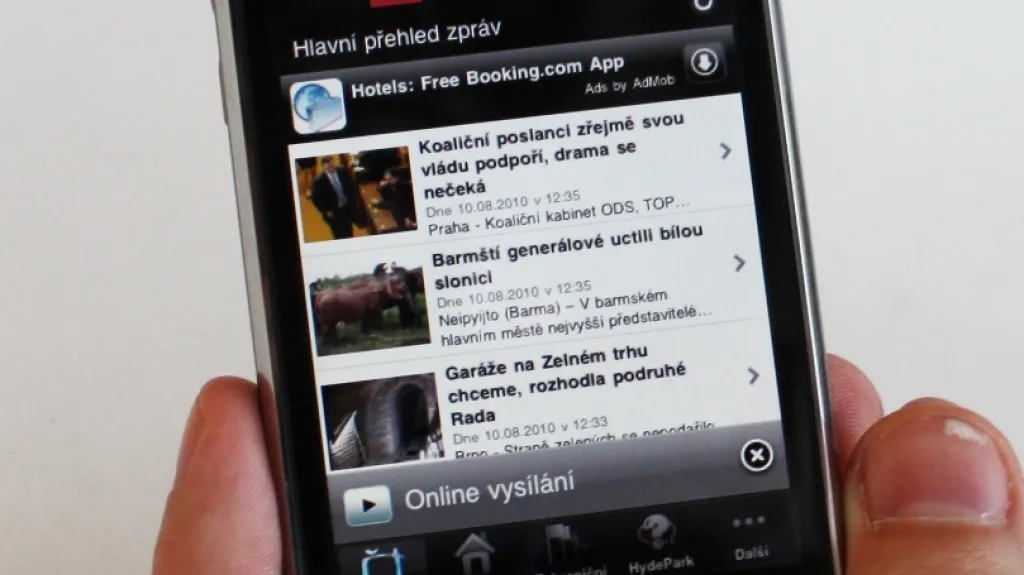 Aplikace ČT24 pro telefony iPhone