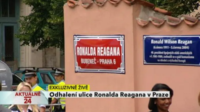 Slavnostní odhalení ulice R. Reagana v Praze