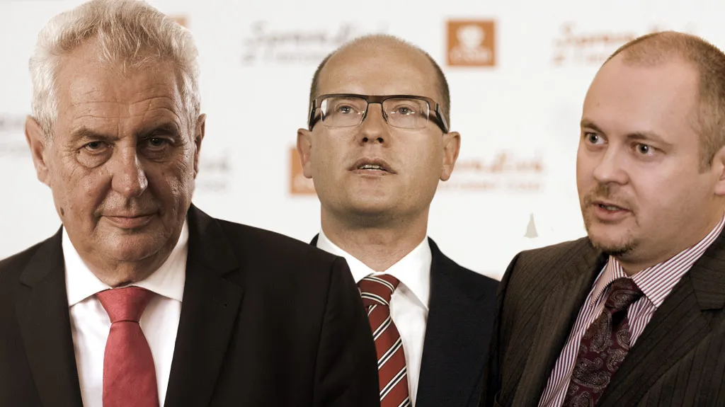 Miloš Zeman, Bohuslav Sobotka a Michal Hašek