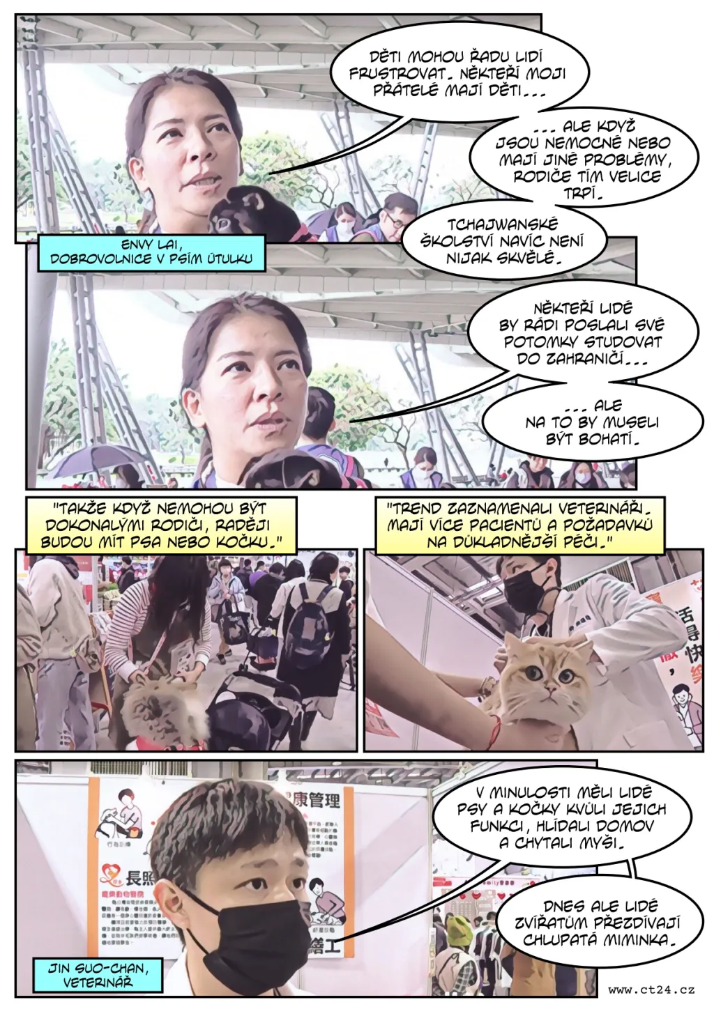 Tchajwanci dávají přednost zvířatům před dětmi