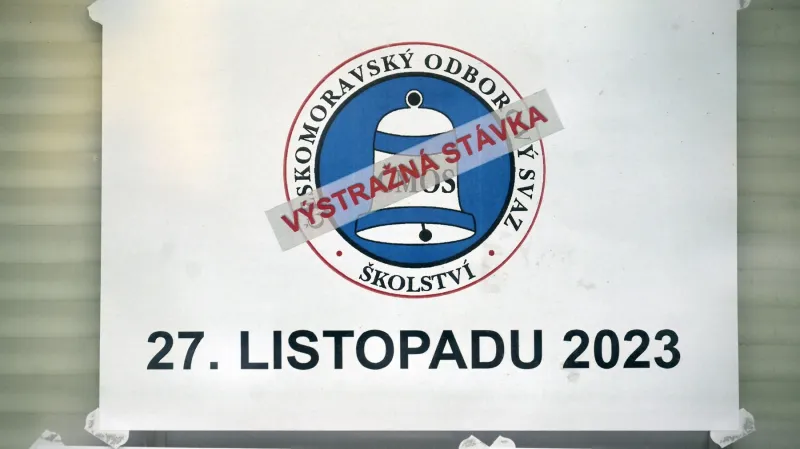 Cedule Výstražná stávka na SPŠ technické a automobilní Jihlava