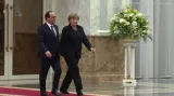 Francois Hollande a Angela Merkelová v Minsku