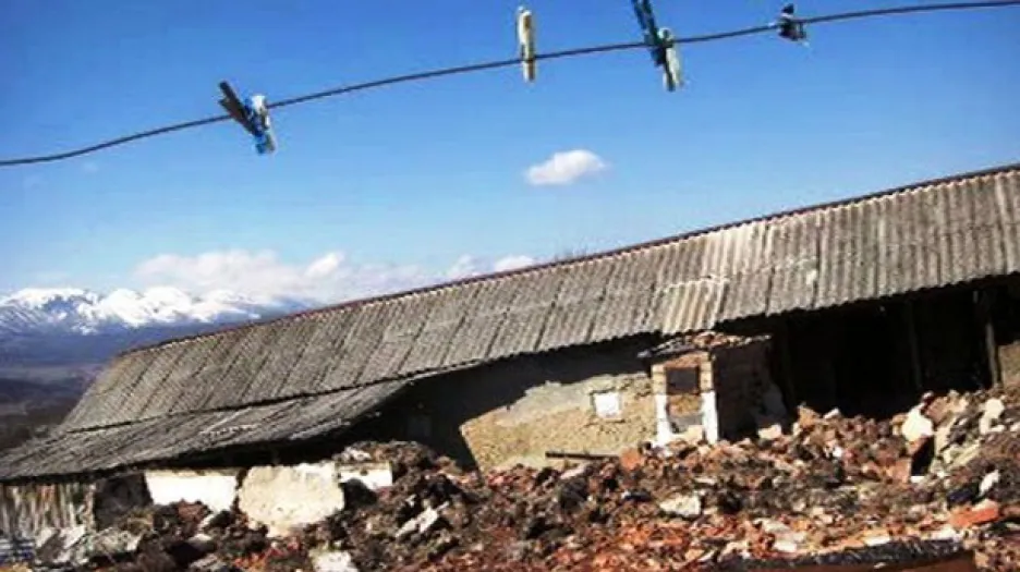 Zničený dům v Ingušsku