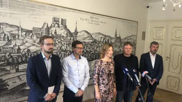 Zástupci budoucí pětikoalice v Brně