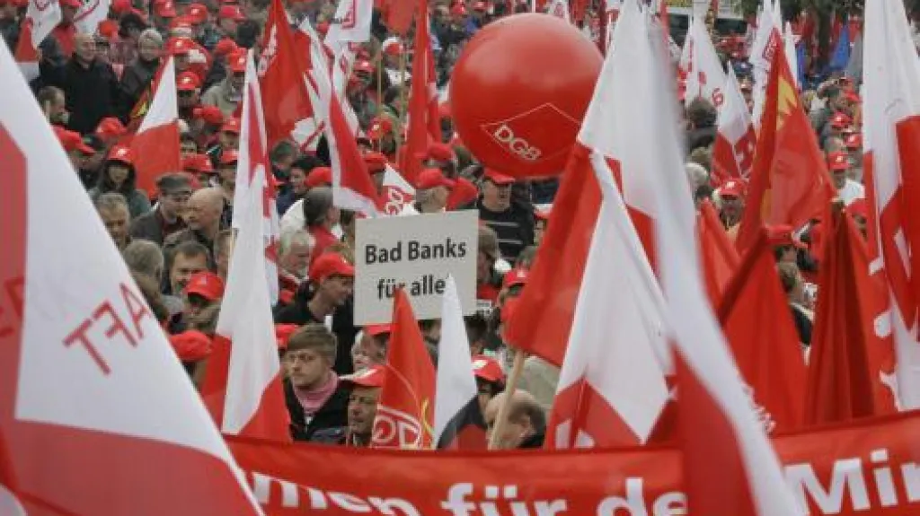 Odboráři demonstrují v Berlíně