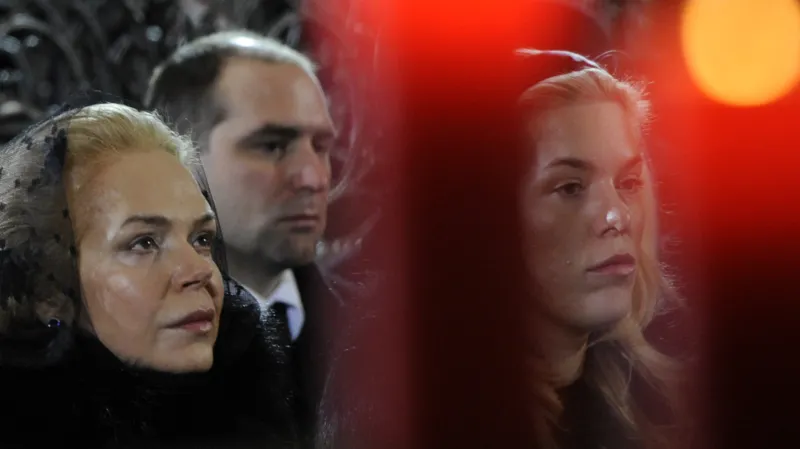 Dagmar Havlová na pohřbu svého manžela Václava Havla