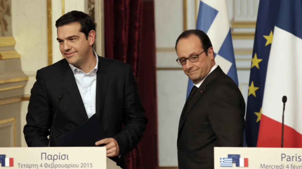 Alexis Tsipras a Francois Hollande po pařížském setkání