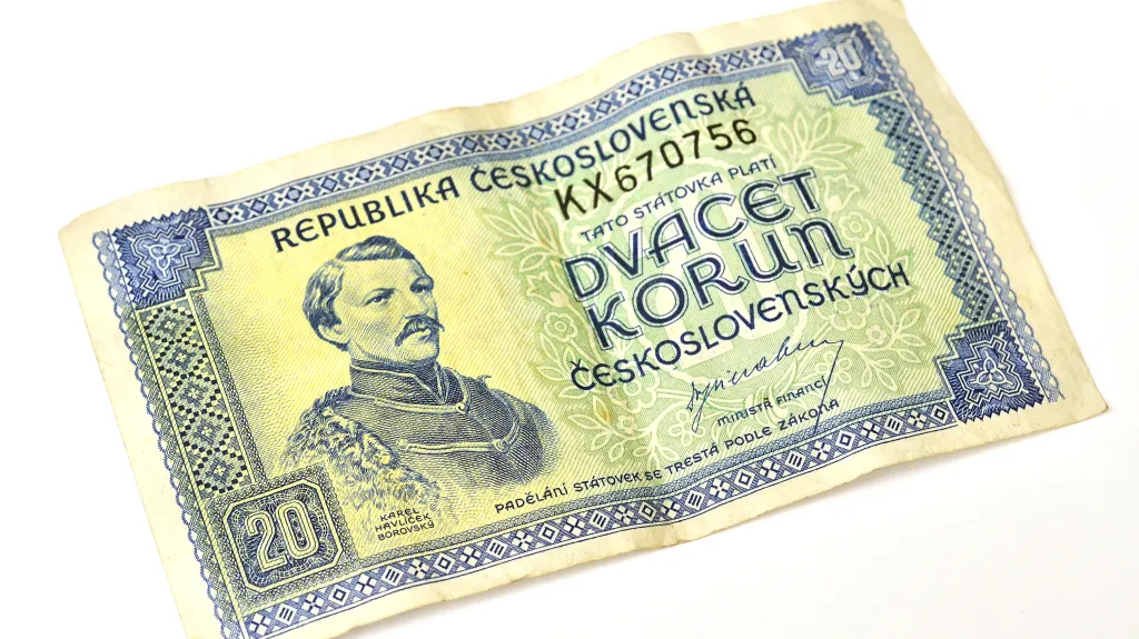Dvacet korun československých s portrétem Karla Havlíčka Borovského