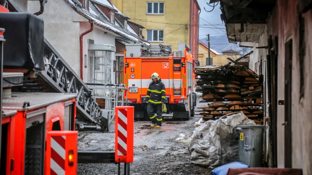 Následky požáru ve Vendryni na Frýdeckomístecku