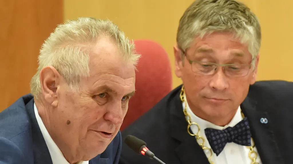 Prezident Miloš Zeman a hejtman Ivo Vondrák