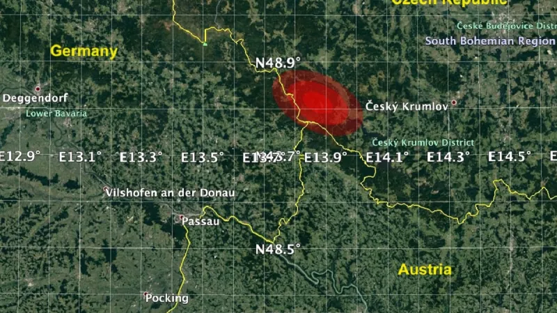 Nejpřesnější místo odhadovaného dopadu neexistujícího asteroidu
