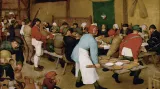 Pieter Bruegel starší v roce 1568 zvěčnil scénu vesnické svatby služebnictva. Podal tak svědectví o své době, které vystavovalo i Umělecko-historické muzem ve Vídni. Ačkoliv rolníci slavili s méně honosným jídlem než panstvo, vychutnávalo si ho dvakrát tolik.