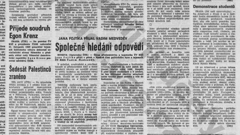 Rudé právo 18. listopadu 1989