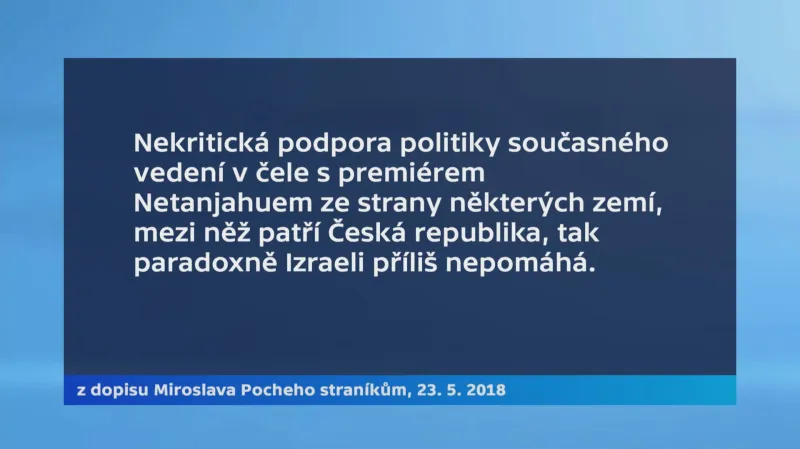 Miroslav Poche v dopise spolustraníkům