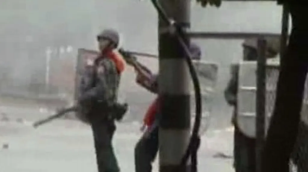 Potlačování demonstrace v Barmě