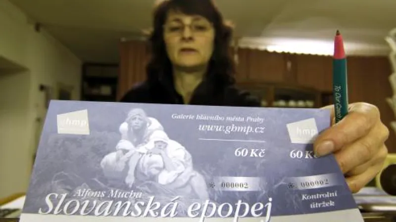 Vstupenka na expozici Slovanské epopeje v M. Krumlově